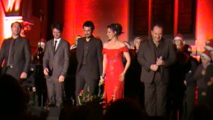 Deirdre Shannon singing at the Moynalty Christmas Concert with the Celtic Tenors